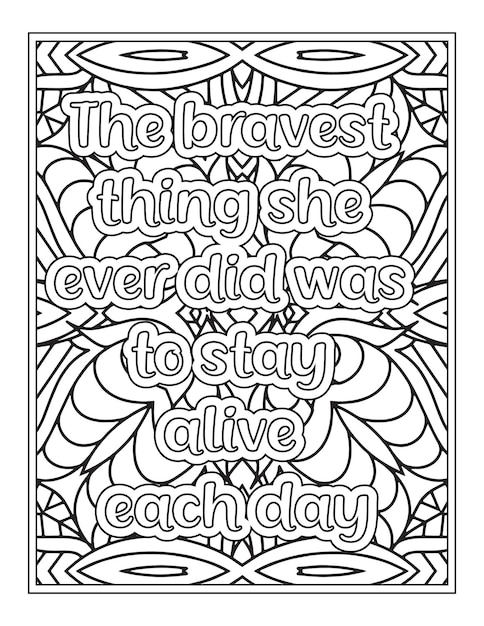 Strong Women Quotes Coloring Book Page for Adult