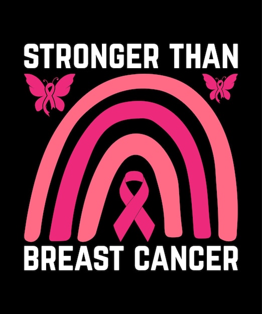 stronger than breast cancer. Breast Cancer T-shirt Design.