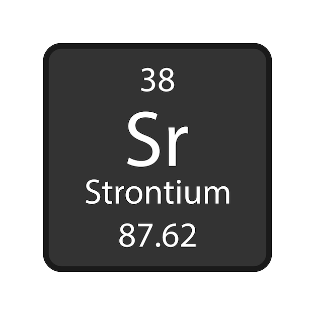 Strontium symbol Chemical element of the periodic table Vector illustration