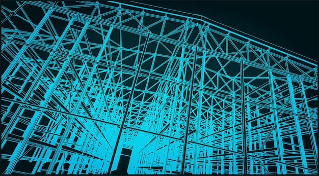 Vector structures of a large industrial hangar