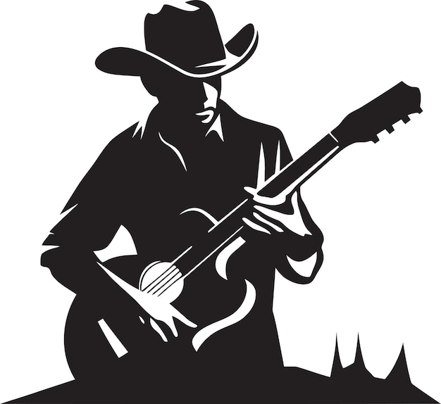 Strumming Symphony Guitar Iconic Emblem Acoustic Artistry Guitar Logo Vector Art