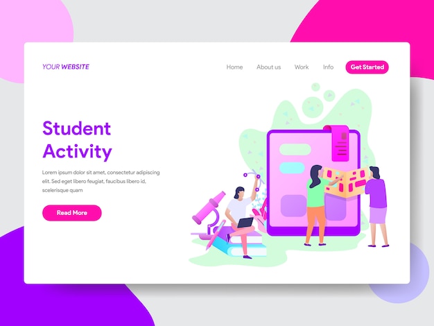 Student Activity Illustration for Web Pages