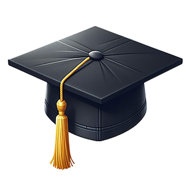 student graduation cap with gold tassel and ribbon