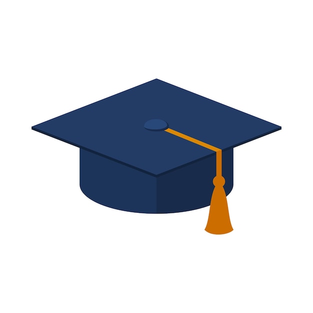 Student hat icon isolated on white background