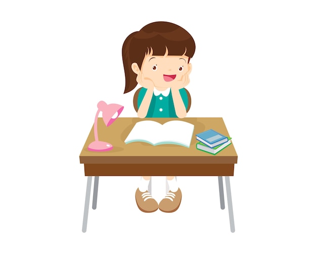 student sitting on desk working for homework 2