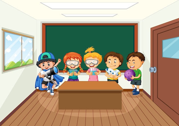 Students in the classroom background