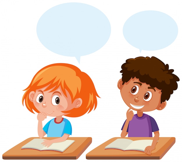 Students talking in the classroom