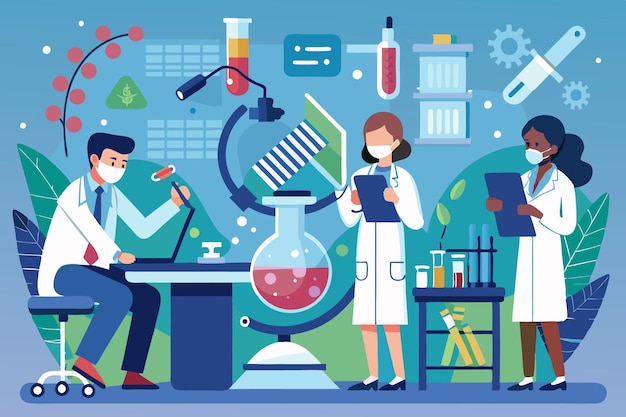 Students Using CRISPR Technology for Genetic Conservation Efforts Illustration