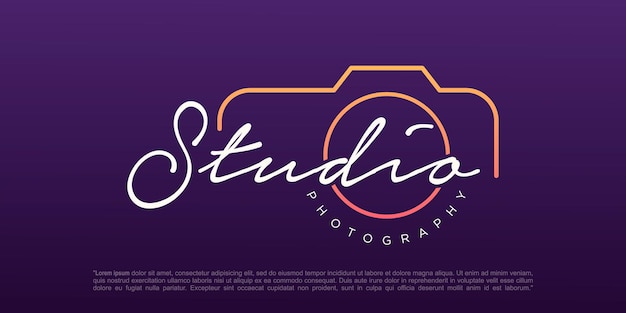 Studio photography logo design vector template