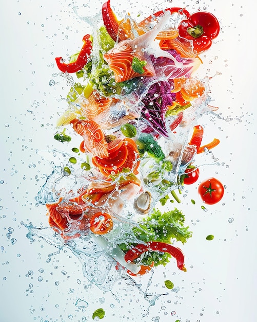 Studio shot of sliced fruits and vegetables