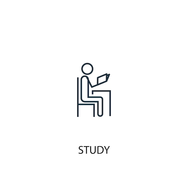 Study concept line icon. Simple element illustration. study concept outline symbol design. Can be used for web and mobile UI/UX