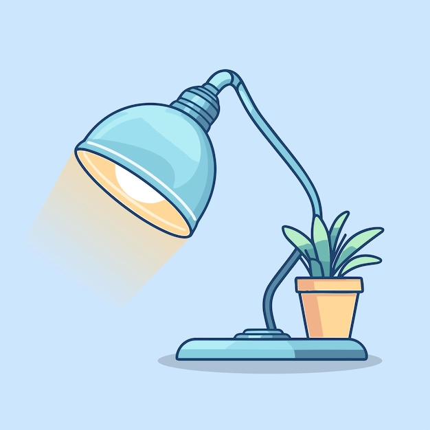 study lamp icon flat design stylecartoon study lamp flat art illustration