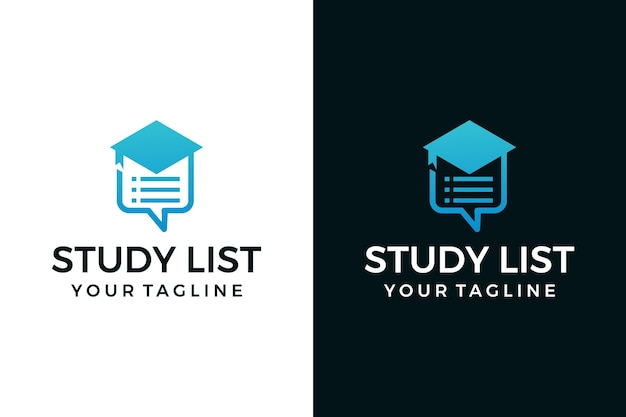 Study List Logo Hat with Bubble List Logo Design