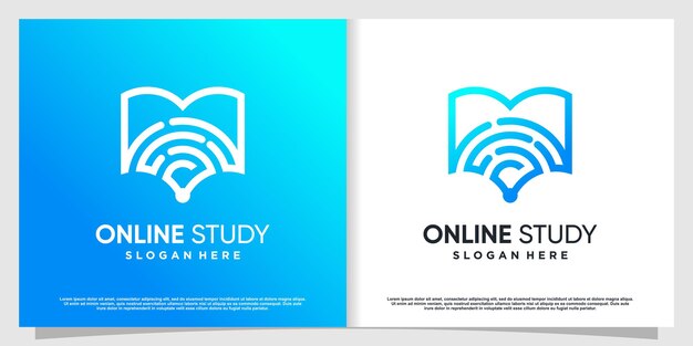 Study logo with book and signal concept Premium Vector part 1