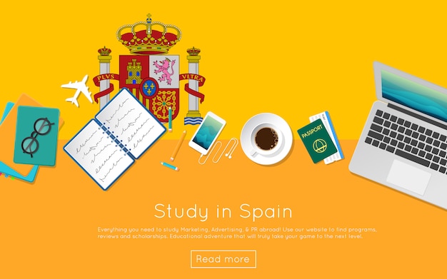 Study in Spain concept for your web banner