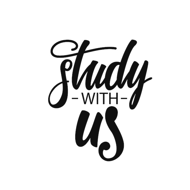 Study with us lettering 