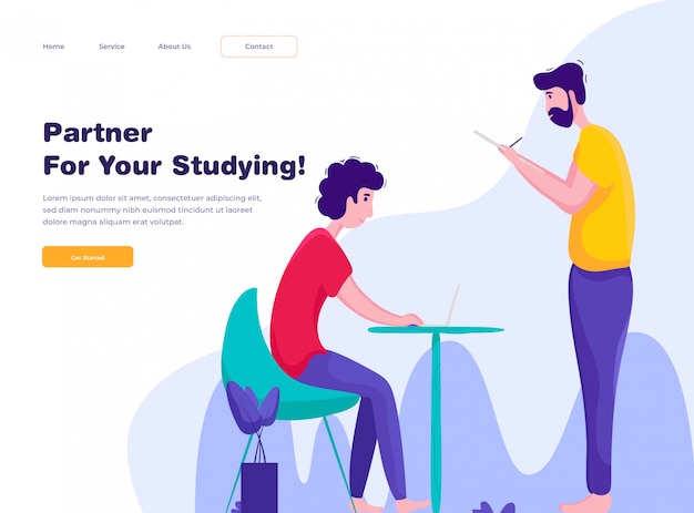 Studying Flat Landing Page