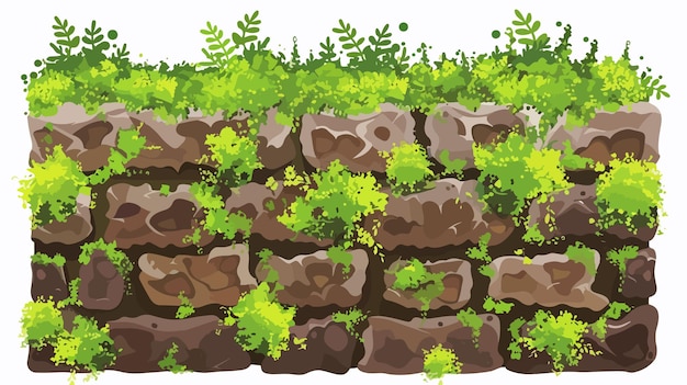 Stunning Earth Wall Covered in Lush Greenery Soil Wall with Green Waves