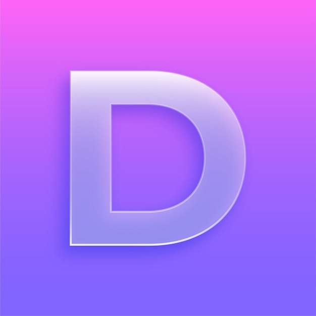 Stunning Modern Glass Morphism Letter D Icon with Vibrant Background