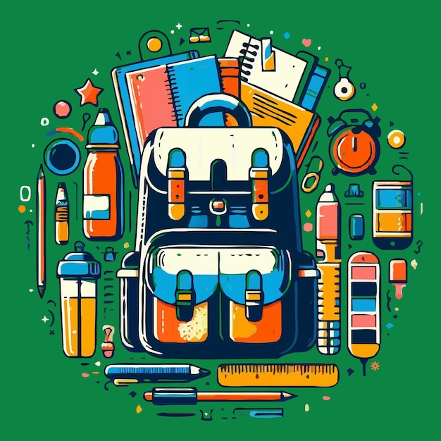 Stunning and Trending Vector Images for BacktoSchool Themes School Backpack and Gear