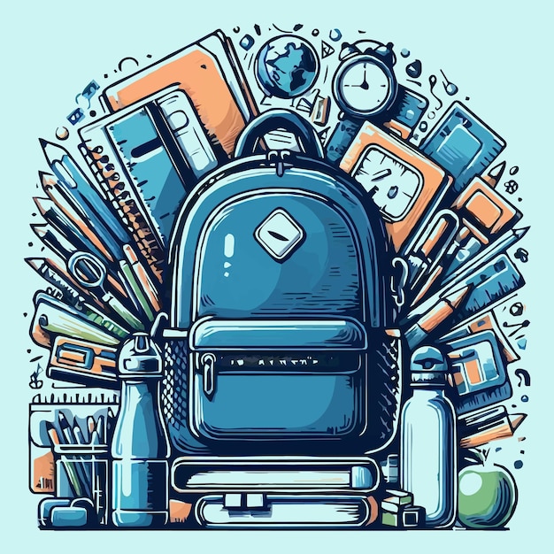 Stunning and Trending Vector Images for BacktoSchool Themes School Backpack and Gear