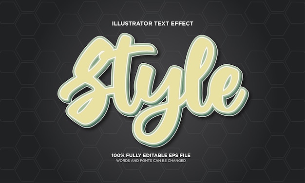 Vector style editable text effect