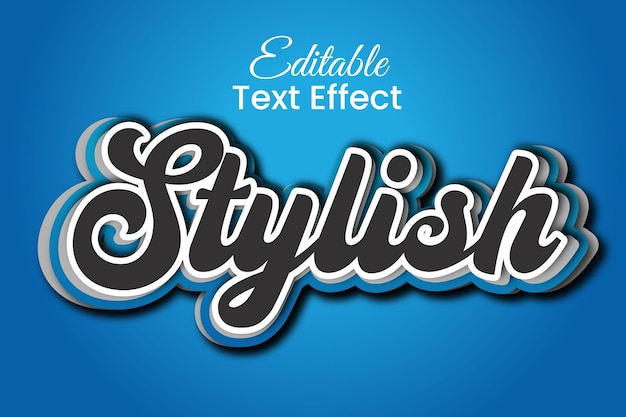 Vector stylish 3d editable text effect template