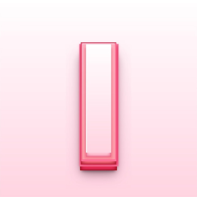 Stylish 3D Pink Letter I Icon