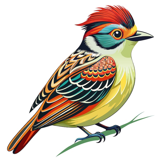 Stylish Acadian Flycatcher Vector Illustration for TShirts