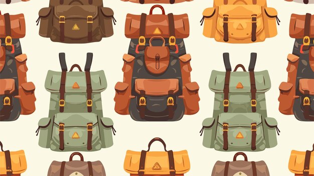 Vector stylish backpack seamless pattern design