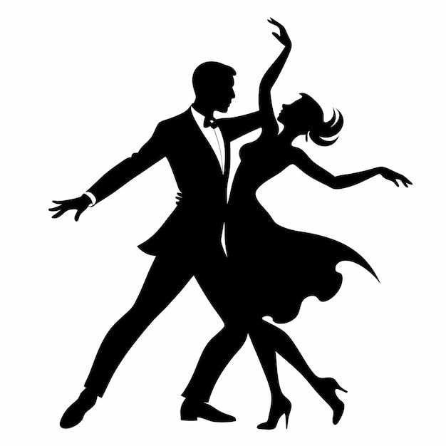 Vector stylish ballroom dance silhouette