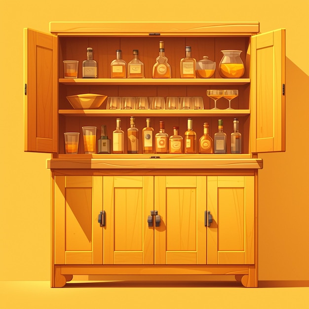 Stylish bar cabinet with wine storage