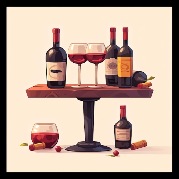 Stylish bar table with wine rack