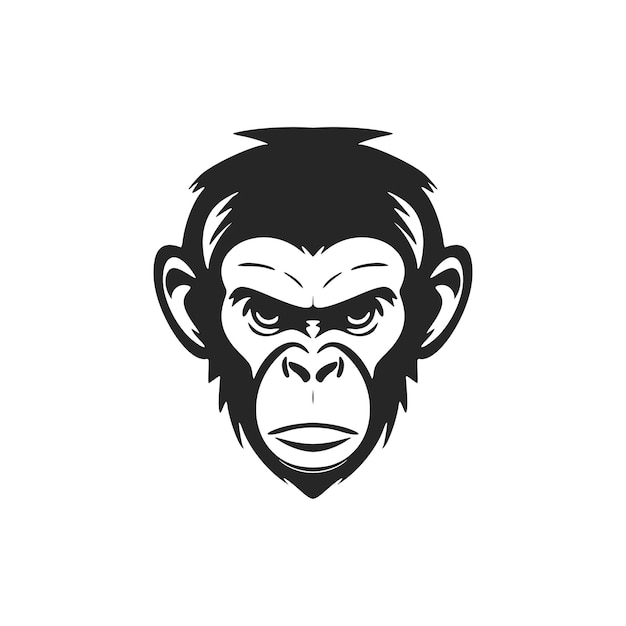 Stylish black and white primate vector logo for your business