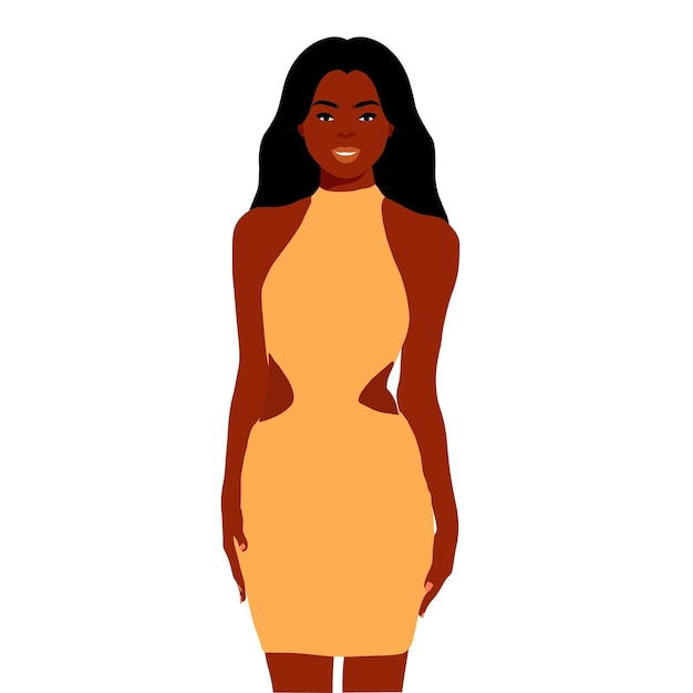 Stylish black woman in elegant art style vector