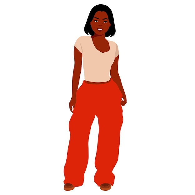 Stylish black woman in elegant art style vector