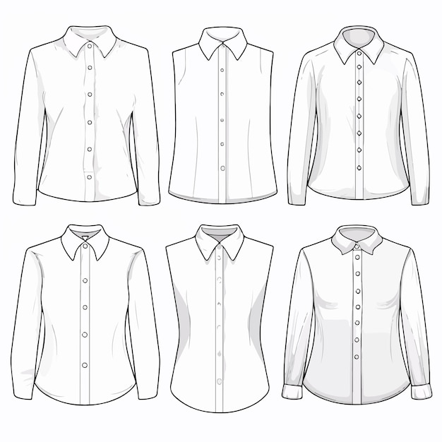 Vector stylish blouse line vector illustration isolated on white background