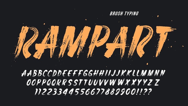 Stylish brush painted an uppercase vector letters alphabet typeface