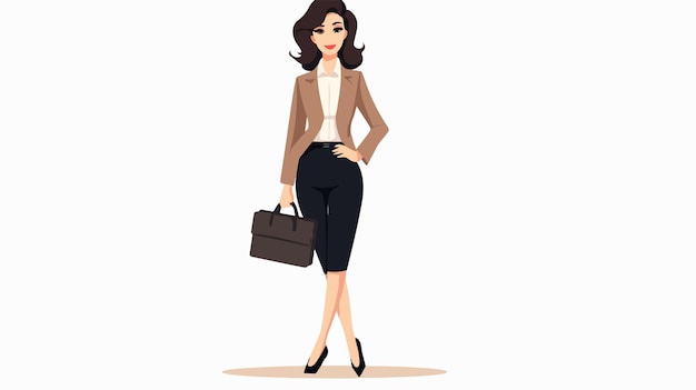 Vector stylish business woman vector illustration on white background