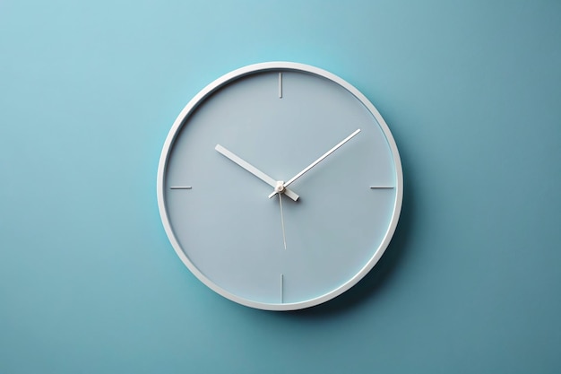 Vector stylish clock hanging on color wall