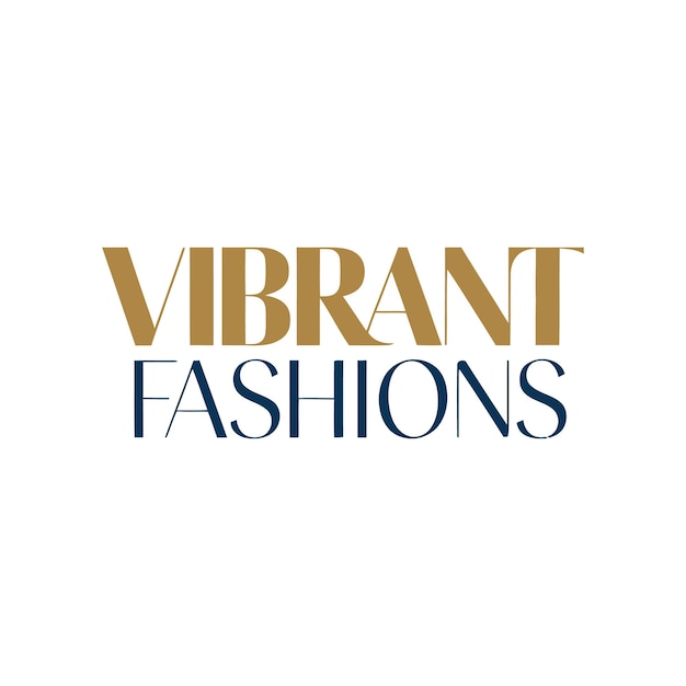 Vector stylish colorful lettering fashion logo called vibrant fashions