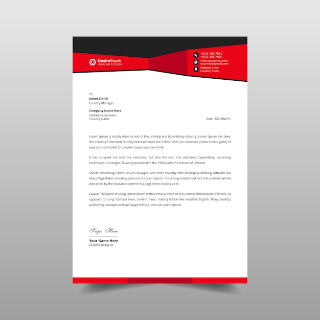 Stylish company letterhead template