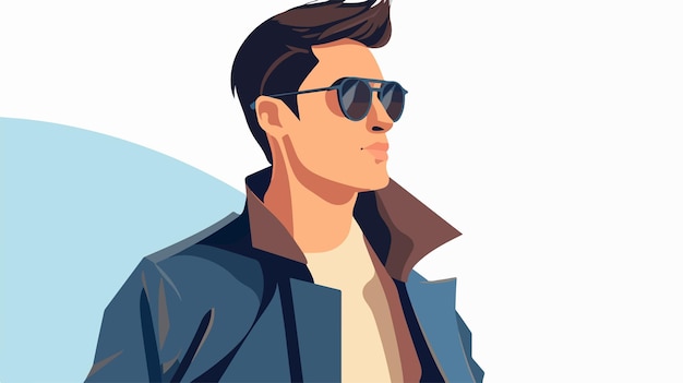 Vector stylish cool guy flat vector isolated on white background