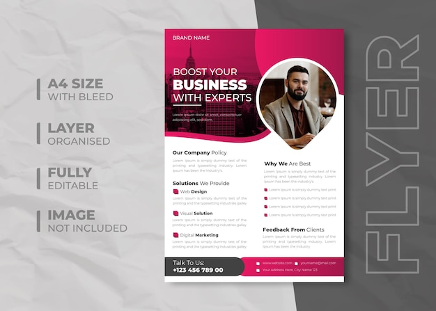 Stylish Corporate Business Flyer Design or Brochure Cover Template