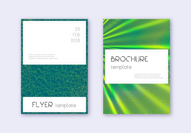 Stylish cover design template set Green abstract