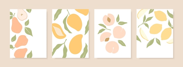 Stylish cover designs with summer fruits