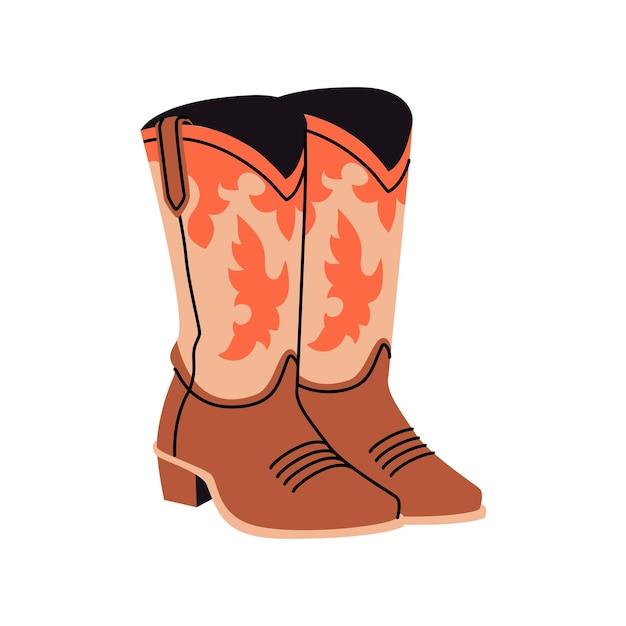 Stylish cowboy boots with ornament Shoe pair Wild West theme