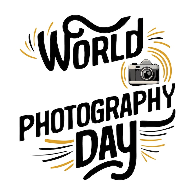 A stylish and creative World Photography Day tshirt design