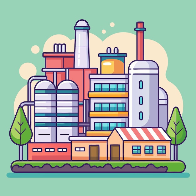 Stylish Dairy Factory Vector Design