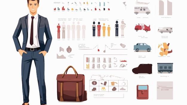 Stylish Fashion Infographic Featuring Young Smiling Middle Manager